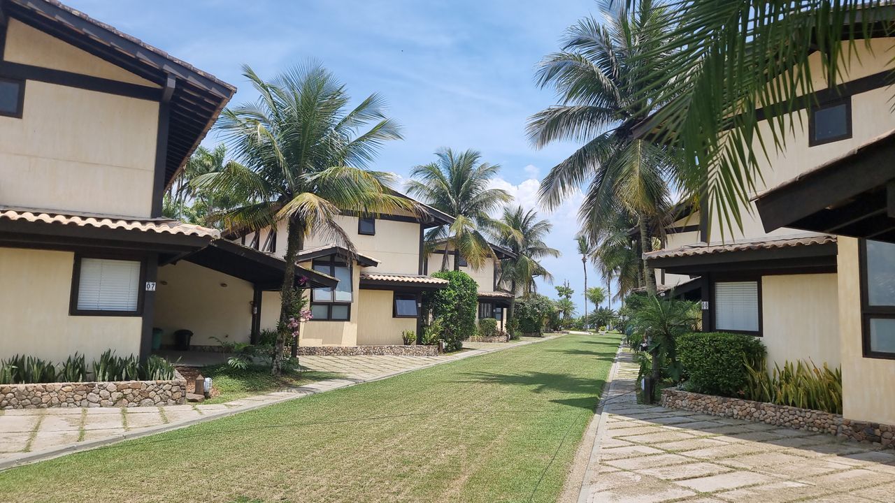 Charming tropical villas surrounded by palm trees on a sunny day in São Paulo, Brazil.
